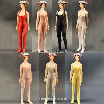 1/12 Ölçekli Seksi Kadın Figürü Aksesuar Bodysuit Halter Boyun Kolsuz Örgü Backless Elbise Modeli 6 inç Aksiyon Figürü