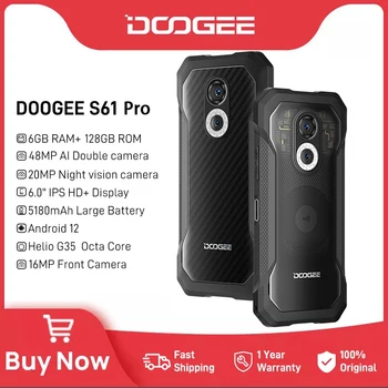[Dünya Prömiyeri] DOOGEE S61 Pro Sağlam Telefon 6GB RAM + 128GB ROM NFC 20MP Gece Görüş Kamera 5180mAh Çoklu case Arka Tasarım