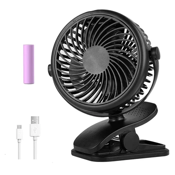 Taşınabilir Klip Fan, 6 İnç masa fanı Küçük Sessiz, Arabası Fan Sağlam Kelepçe 3 Hız, 2200mAh Pil Kumandalı Fan