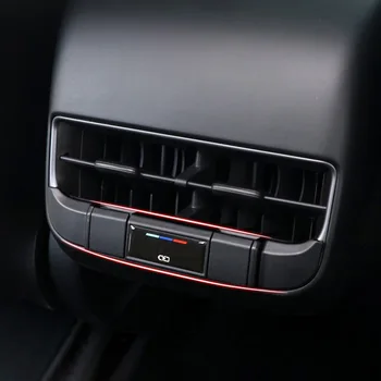 Arka Hava Çıkış USB Koruyucu Kapak şarj portu Paneli Dekoratif Su Geçirmez Toz Geçirmez Kap Tesla Modeli 3 Y Araba Aksesuarları