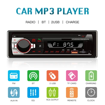 Araba Radyo Araba ses FM Bluetooth MP3 Ses Çalar Bluetooth cep telefonu Handfree USB / SD Araba Stereo Radyo Dash Aux Girişi