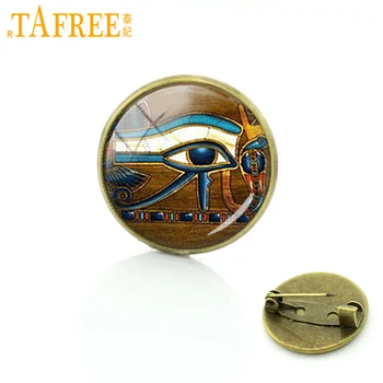 TAFREE Horus gözü broş takı Yılbaşı hediyeleri Cam cabochon dome pin vintage Mısır göz Broş pins erkekler kadınlar için C165