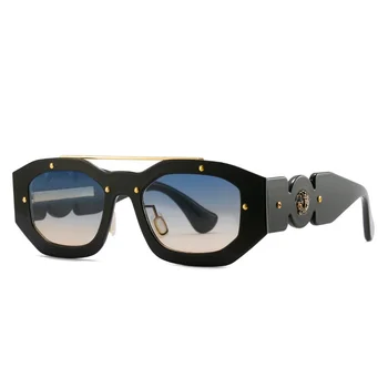 Sıcak Satış Yeni Varış Popüler Küçük Poligon Çerçeve Erkekler ve Kadınlar İçin Lüks Marka Tasarımı ile Güneş Gözlüğü Unisex Gözlük gözlük