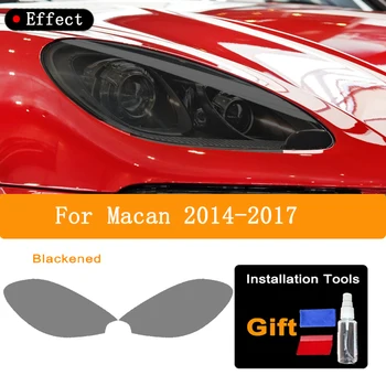 2 x Araba Far Arka Lambası Koruma Filmi Porsche Macan 2018 İçin 2019 2020 Duman Siyah Şeffaf TPU Koruyucu Sticker