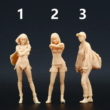 1/64 Reçine şekilli kalıp Kitleri Kadın Kız Figürü Reçine Modeli GK Modeli Diorama Demonte Boyasız DIY Oyuncak