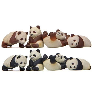 4 Adet / takım Kawaii Hayvan Panda PVC Aksiyon Figürleri Oyuncaklar Bebek Modelleri Minyatür Noel Oyuncaklar Çocuklar için Bebek Oyuncak Hediyeler