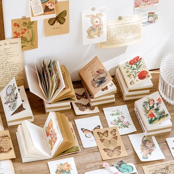 80 adet Scrapbooking malzeme kağıt Kelebek Bitki peri masalı hikaye Etiketleri Dekoratif kolaj Günlüğü Albümü Zanaat Malzemeleri