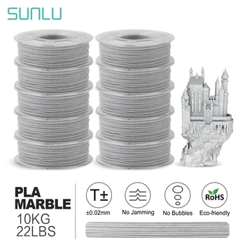 SUNLU PLA Filament Mermer 10kg 3D Yazıcı Ekstruder Filament 1.75 mm Malzeme 3D Baskı Süblimasyon Filament PLA DIY Sanat