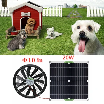 Taşınabilir 20W 12V 10 inç Güneş egzoz fanı Hava Çıkarıcı Ofis Açık Köpek Tavuk Evi Sera Mini güneş PANELI Fanlar
