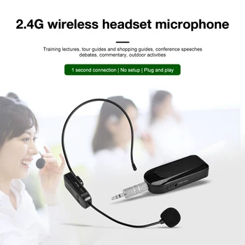 2.4 G Kablosuz Kafa monte mikrofonlu kulaklık Verici kablosuz mikrofon kulaklık El Kulaklık ses amplifikatörü Hoparlör