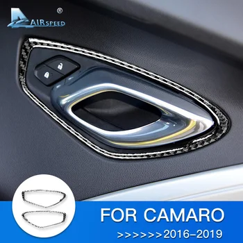 HAVA hızı Chevrolet Camaro 2016 için 2017 2018 2019 Aksesuarları Camaro Sticker İç Trim Karbon Fiber Kapı Kolu Çerçeve