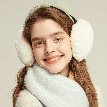 Kulak koruyucu Kış Kız için Sıcak Kabarık Earmuffs Koruyucu Kulak Rüzgar Geçirmez Güzel Moda Kış Kulaklığı Kadın kulak koruyucu