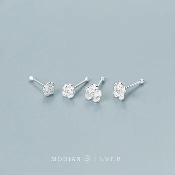 Modian Klasik Gül Çiçek Küçük Bitki Saplama Küpe Romantik 925 Ayar Gümüş Takı Kadınlar İçin S925 Gümüş Güzel Takı