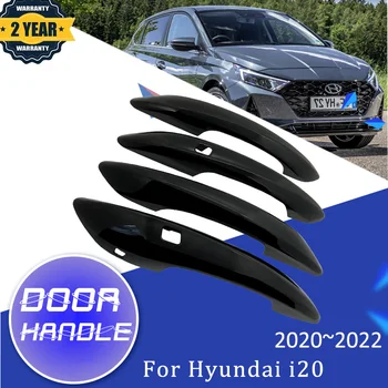 Siyah Araba Kapı Kolu Kapak Sticker Hyundai i20 i 20 BC3 Bİ3 2020 ~ 2022 Oto Dış Scratch Koruyucu Dekor Araba Aksesuarı