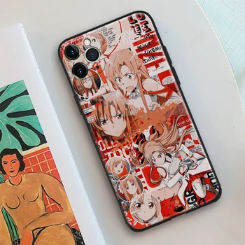 Yuuki Asuna Sword Art Online Anime Yumuşak Silikon Cam Telefon Kılıfı için iPhone SE 6s 7 8 Artı X Xr Xs 11 12 Mini Pro Max Samsung