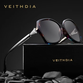 VEITHDIA Retro Kadın Moda Güneş gözlüğü Polarize Lüks Kristal Bayanlar Tasarımcı Açık Güneş Gözlüğü Gözlük Kadın V3027