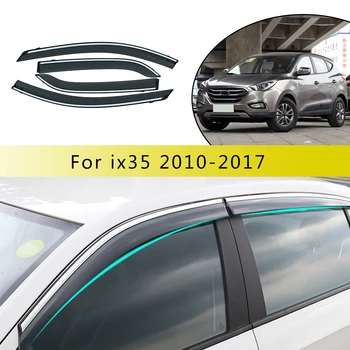Hyundai için IX35 2010-2017 / 2018 Araba Styling Duman Pencere Güneş Yağmur Visor Deflektör Guard Hyundai SANTA FE 2013-2017Accessories