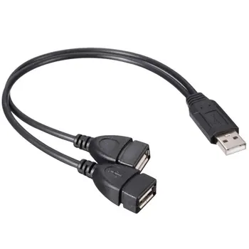 Veri Kabloları 1 m USB2. 0 Çift USB Erkek Kadın Yüksek Kaliteli Taşınabilir Uygun USB Şarj Güç Kablosu Uzatma Kablosu