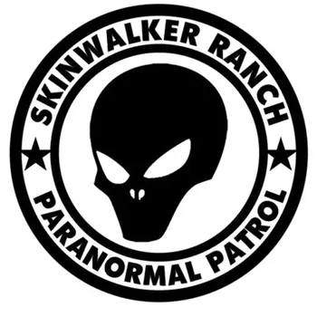 14CM*14.2 CM Skinwalker Çiftlik Paranormal Devriye Alien çıkartma Komik Araba Sticker Yansıtıcı Vinil Çıkartması Siyah Gümüş C8-0677