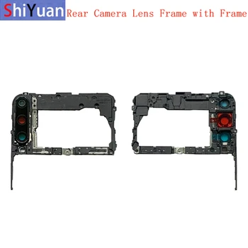 Arka arka Kamera lens camı İçin Metal Çerçeve Tutucu ile Huawei P40 Lite E Yedek Onarım Yedek parça