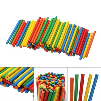 100 adet Renkli Bambu Sayma Çubukları Matematik montessori eğitimi destekleyicileri Sayma Çubuk Çocuklar Okul Öncesi Matematik eğitici oyuncak