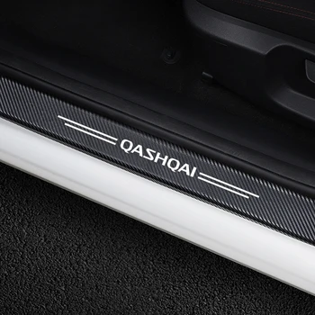 Nissan qashqai ıçin araba styling J10 J11 Aksesuarları 4 Adet Eşik Kapı Eşik Pedalı Koruyucu Karbon Fiber Çıkartmalar