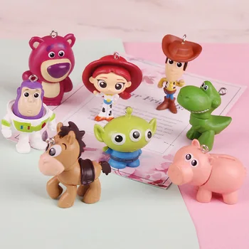 Disney Oyuncak Hikayesi Anime Figürü Buzz Lightyear Jessie Ahşap Alien Lotso Masaüstü Süsler PVC Hayranları Koleksiyonu Bebek doğum günü hediyesi