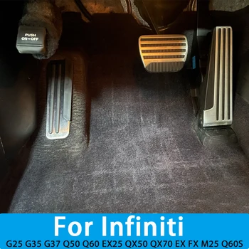 Alüminyum Infiniti Q50 Q60 EX25 QX50 QX70 EX FX G25 G35 G37 M25 Q60S Araba Footrest Pedalı Hızlandırıcı Fren Pedalları Kapak Kılıf