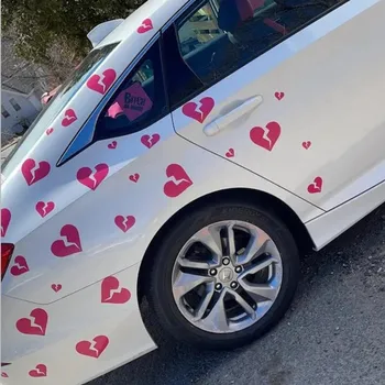 Güzellik Kırık Kalp Araba Sticker Kapı Vücut Yan Hood Oto Araç Çıkartması Araba Yarışı Vinil