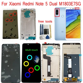 Shyueda Orijinal Xiaomi Redmi Için Not 5 Çift M1803E7SG M1803E7ST M1803E7SC Çerçeve Ile LCD ekran dokunmatik digitizer Araçları