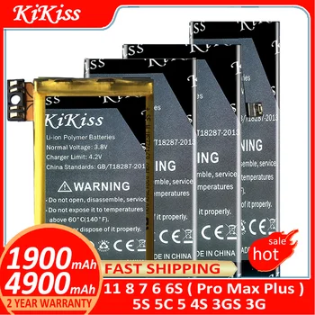 KiKiss Pil iPhone 11 8 7 6 6S ( Pro Max Artı ) 5S 5C 5 4S 3GS 3G 11Pro/11Pro Max 8 Artı 7 Artı 6 Artı 6SPlus piller