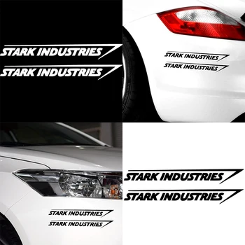 2 Adet Stark Industries Araba Spor Yarış Vücut Stripes Etiketler Vinil Çıkartmaları