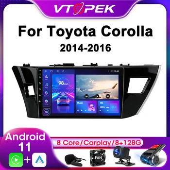 Vtopek 2Din Toyota Corolla Ralink 2013 2014 2015 2016 4G Android 11 Araba Stereo Radyo Multimedya Video Oynatıcı Navigasyon GPS