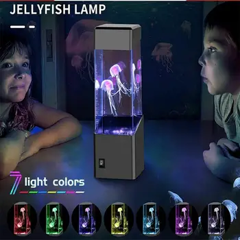 Led Denizanası Gece Lambası Akvaryum Balık Gövde Çok renkli Dekoratif Lamba Çocuklar İçin Büyük Hediye Çocuk Ev Odası Dekor