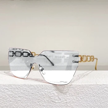 Altın Metal Kedi Gözü Yüksek Kaliteli Optik Gözlük 1632U Kadınlar için Moda Erkek Güneş Gözlüğü Pembe Mavi Kahverengi Degrade Lens