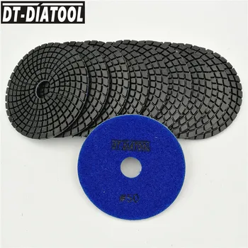 DT-DIATOOL 10 adet / pk 50 # 4 inç Yüksek Kaliteli Reçine Bond elmas parlatma tekerleği Dia 100mm Lehçe Pedleri ıslak taşlama diskleri