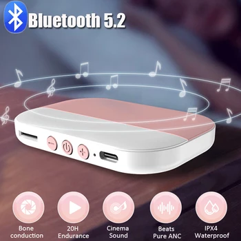 Taşınabilir Bluetooth 5.2 Hoparlör Kablosuz Kemik İletim Müzik Kutusu Mini Stereo Çalar Yastık Uyku Artefakt Destek TF Kart