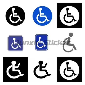 Engelli Park İşareti Engelli Sticker Çıkartma Araç Tekerlekli Sandalye Engelli Pencere Park Vinil Tekerlekli Sandalye PVC