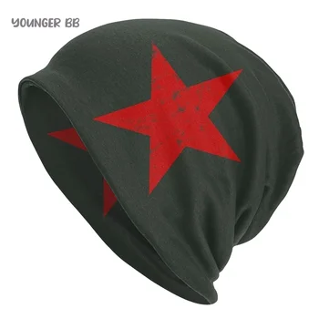 Kaput Şapka CCCP Birliği Sovyet Erkek kadın Örgü Şapka Vintage Rus Kırmızı Yıldız Kış Sıcak Kap Kasketleri Termal Elastik Kapaklar