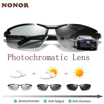 NONOR Polarize Fotokromik Güneş Gözlüğü Erkek sürüş gözlükleri Renk Değişikliği Gözlük Parlama Önleyici UV400 Gözlük Spor Gözlük Oculos