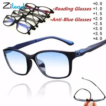 Zilead okuma gözlüğü Erkekler Anti mavi ışık Presbiyopik Gözlük Kadın TR90 Çerçeve Bilgisayar okuma gözlüğü+1+1.5+2+2.5+3+3.5+4
